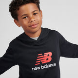 New Balance Boys' Brush Back Stacked Logo Hoodie-8