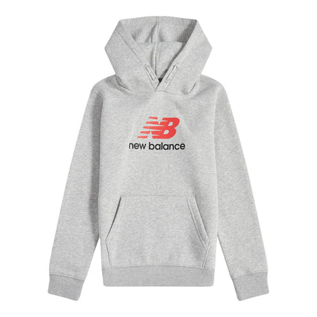 New Balance Boys' Brush Back Stacked Logo Hoodie-1