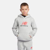New Balance Boys' Brush Back Stacked Logo Hoodie-5