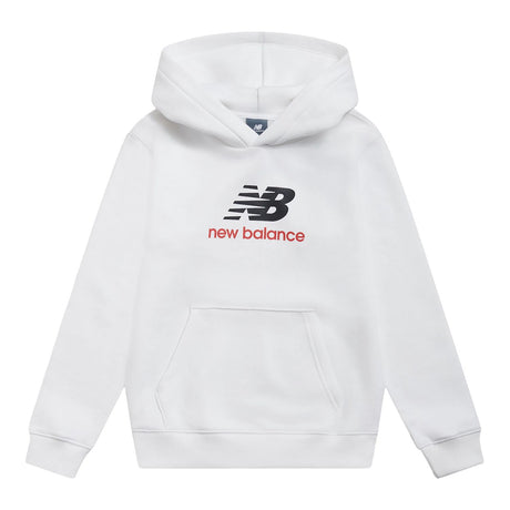 New Balance Boys' Brush Back Stacked Logo Hoodie-1