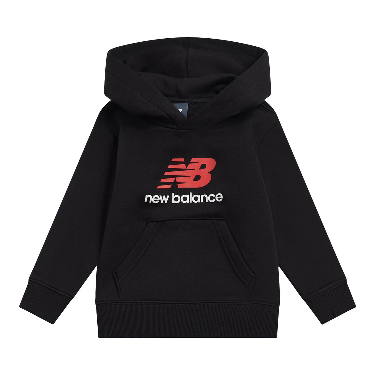 New Balance Boys' Brush Back Stacked Logo Hoodie-1