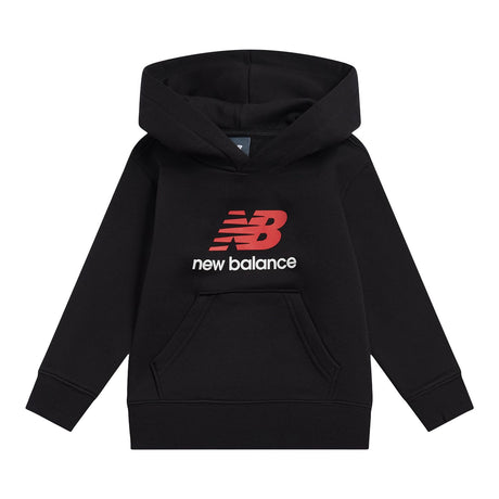 New Balance Boys' Brush Back Stacked Logo Hoodie-1