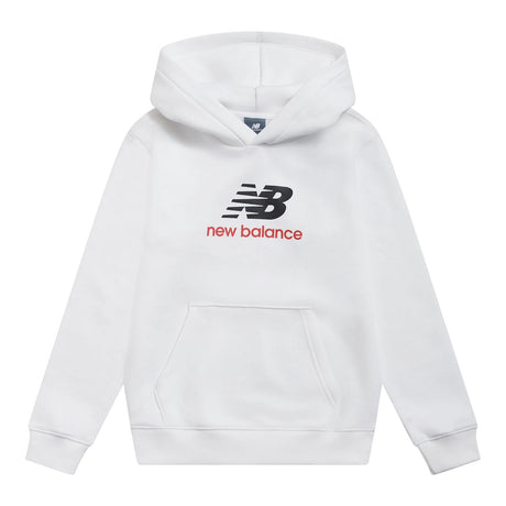 New Balance Boys' Brush Back Stacked Logo Hoodie-1