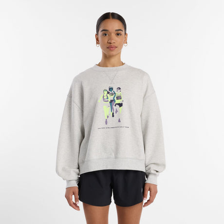 New Balance Women's United Airlines NYC Half Printed Athletics French Terry Crew-2