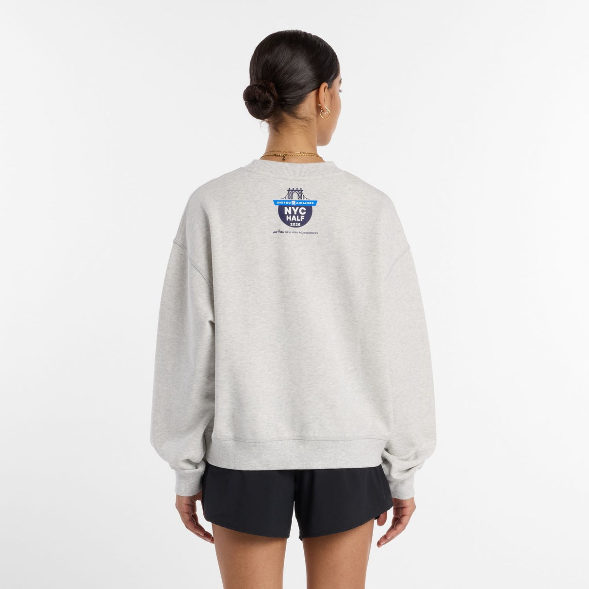 New Balance Women's United Airlines NYC Half Printed Athletics French Terry Crew-4