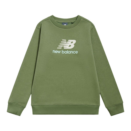 New Balance Boys' Brush Back Stacked Logo Crew-1