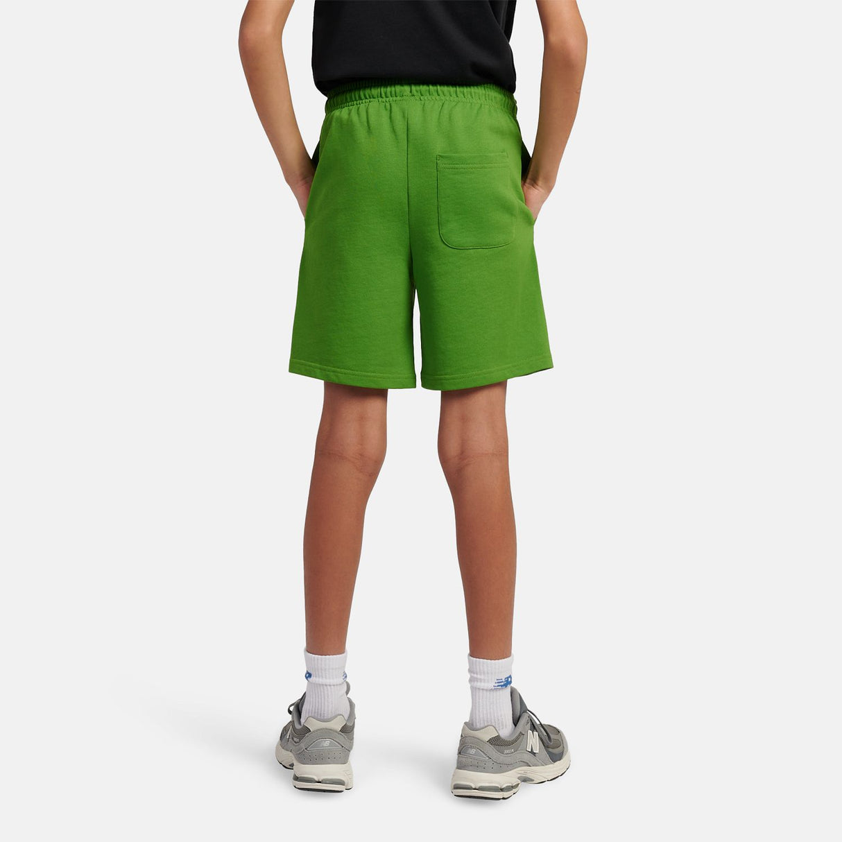 New Balance Boys' French Terry Stacked Logo Shorts-4