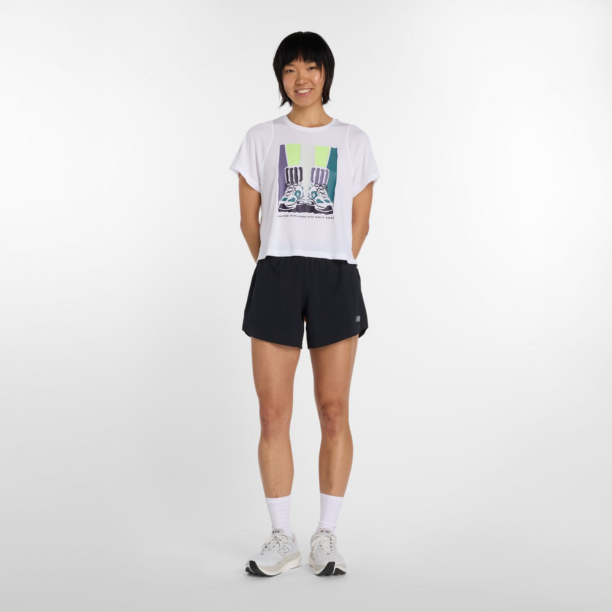 New Balance Women's United Airlines NYC Half Drapey Jersey T-Shirt-1