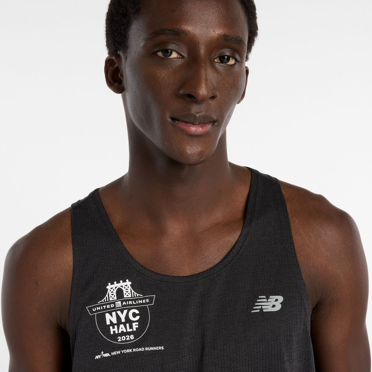 New Balance Men's United Airlines NYC Half RC Essential Singlet-5