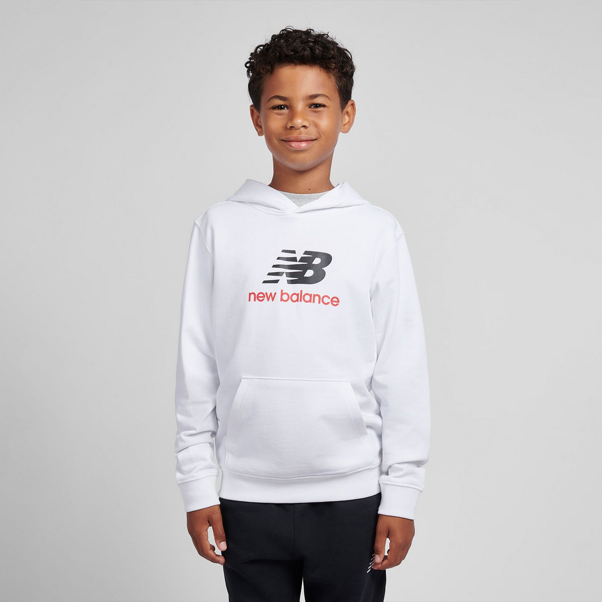 New Balance Boys' French Terry Stacked Logo Hoodie-5