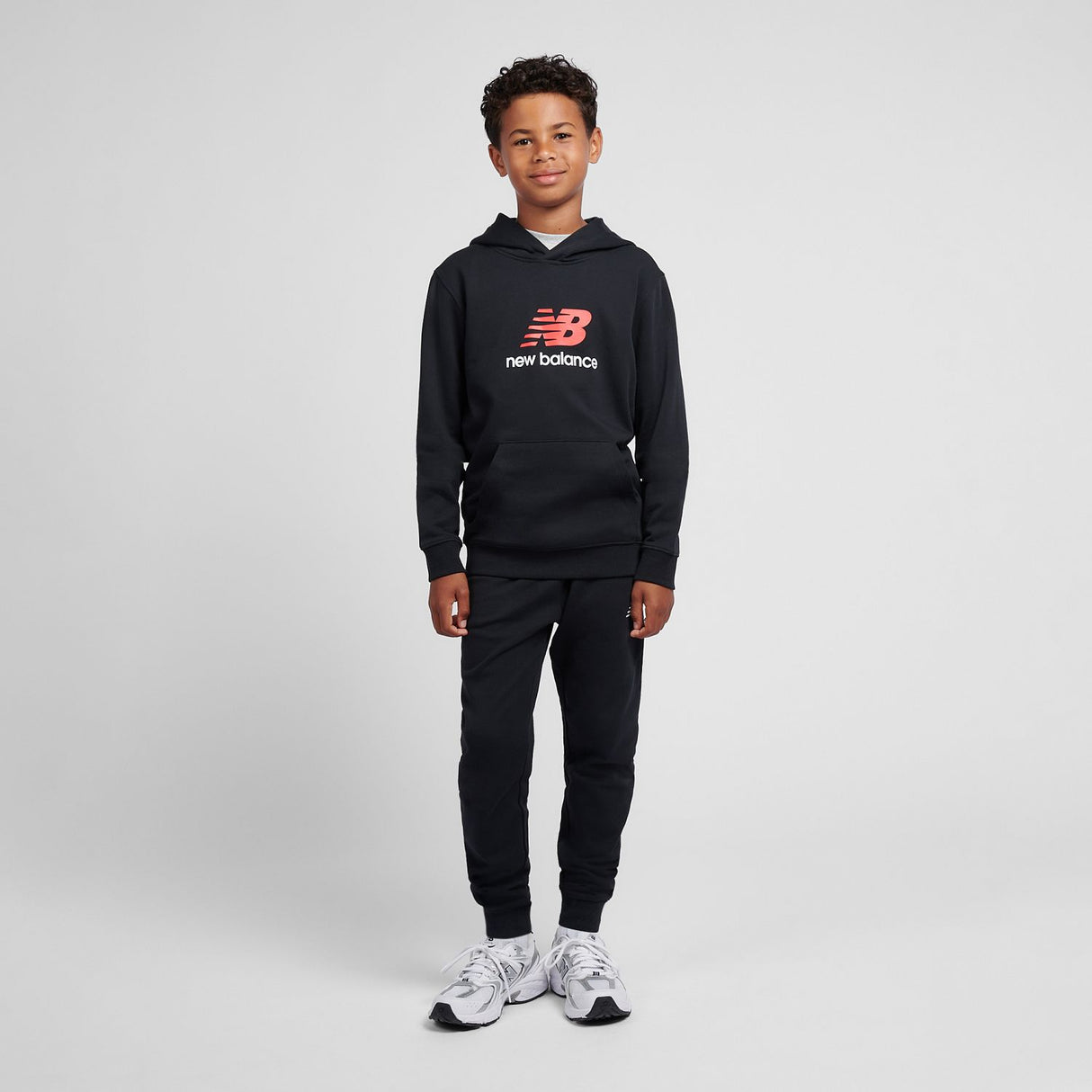 New Balance Boys' French Terry Stacked Logo Hoodie-4
