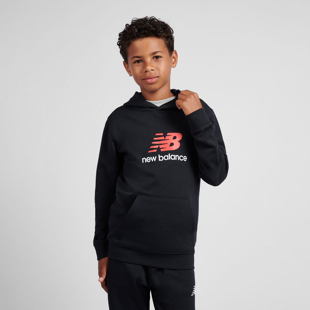 New Balance Boys' French Terry Stacked Logo Hoodie-5