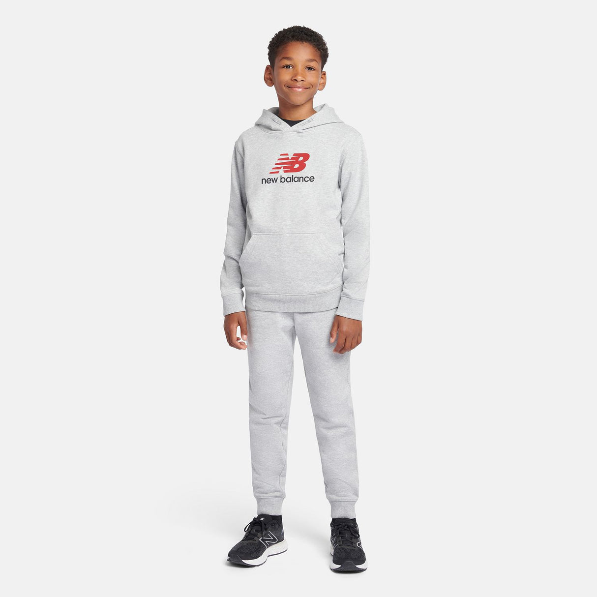 New Balance Boys' French Terry Stacked Logo Hoodie-4