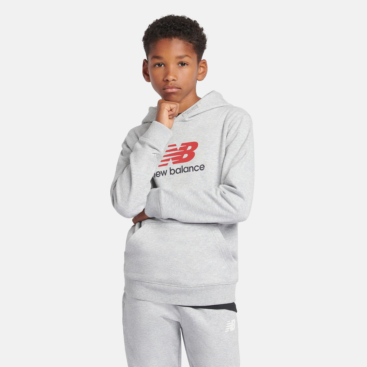 New Balance Boys' French Terry Stacked Logo Hoodie-5