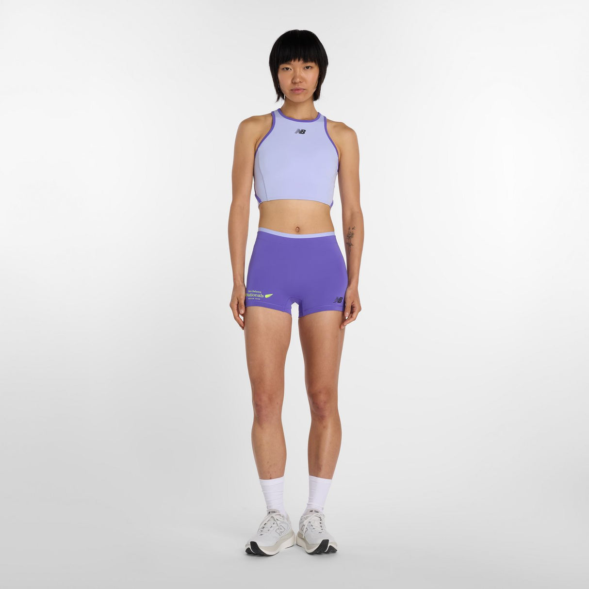 New Balance Women's Nationals Indoor Fast Days Fitted Crop Tank-1