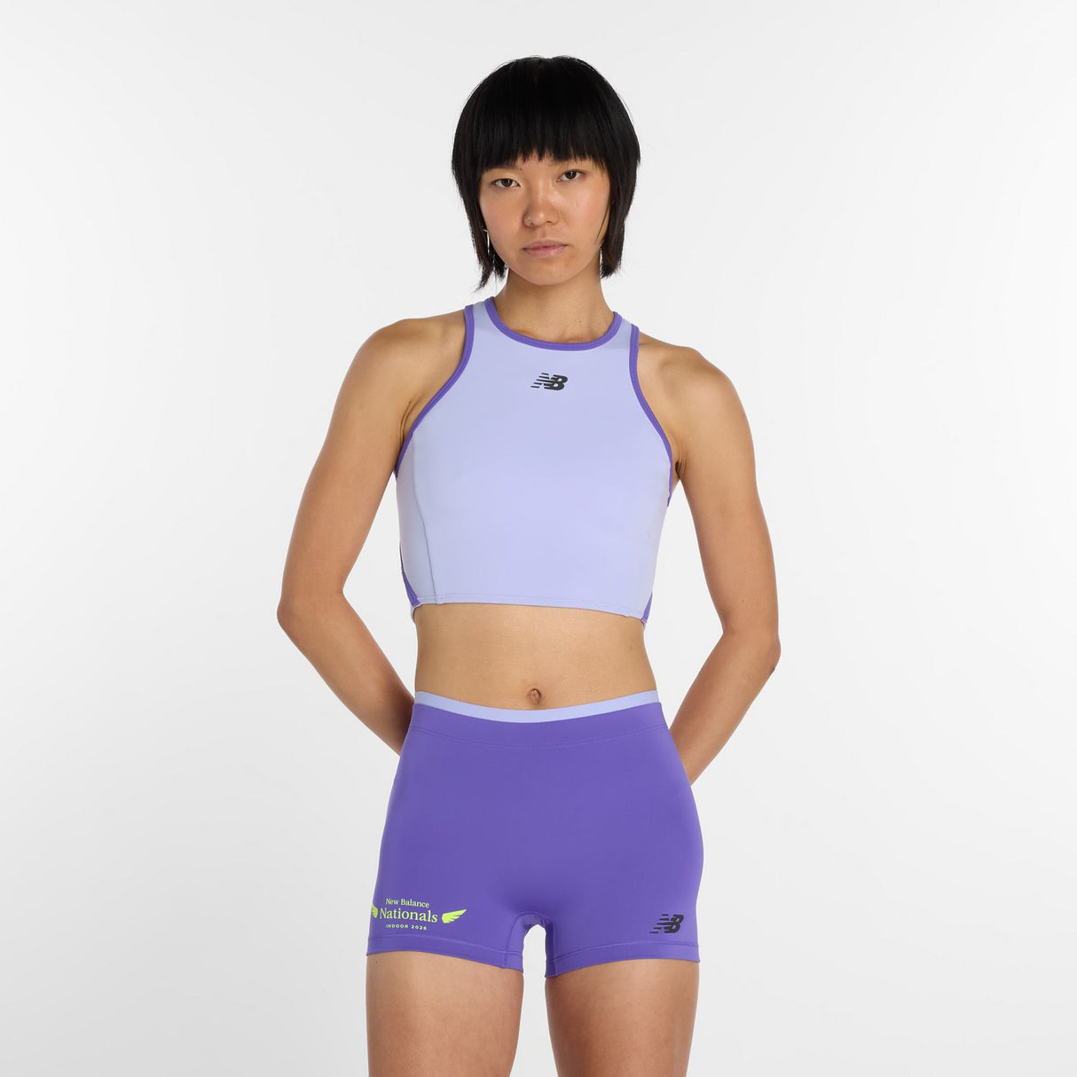 New Balance Women's Nationals Indoor Fast Days Fitted Crop Tank-2