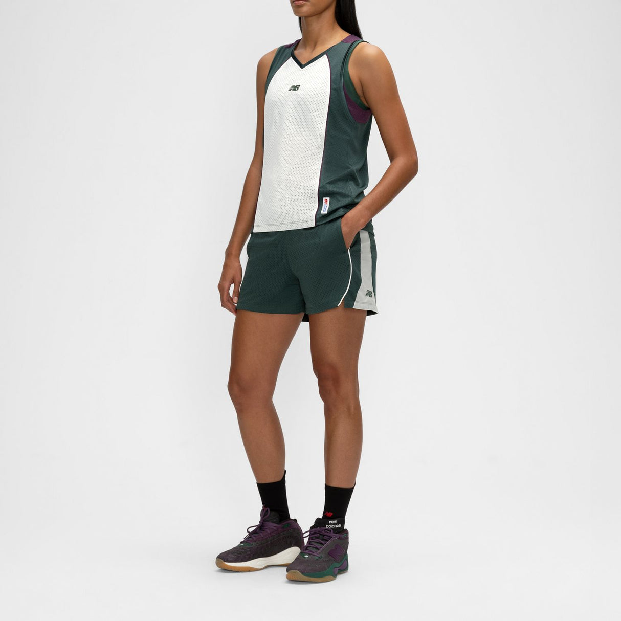 New Balance Women's Basketball Performance Mesh Shorts-2