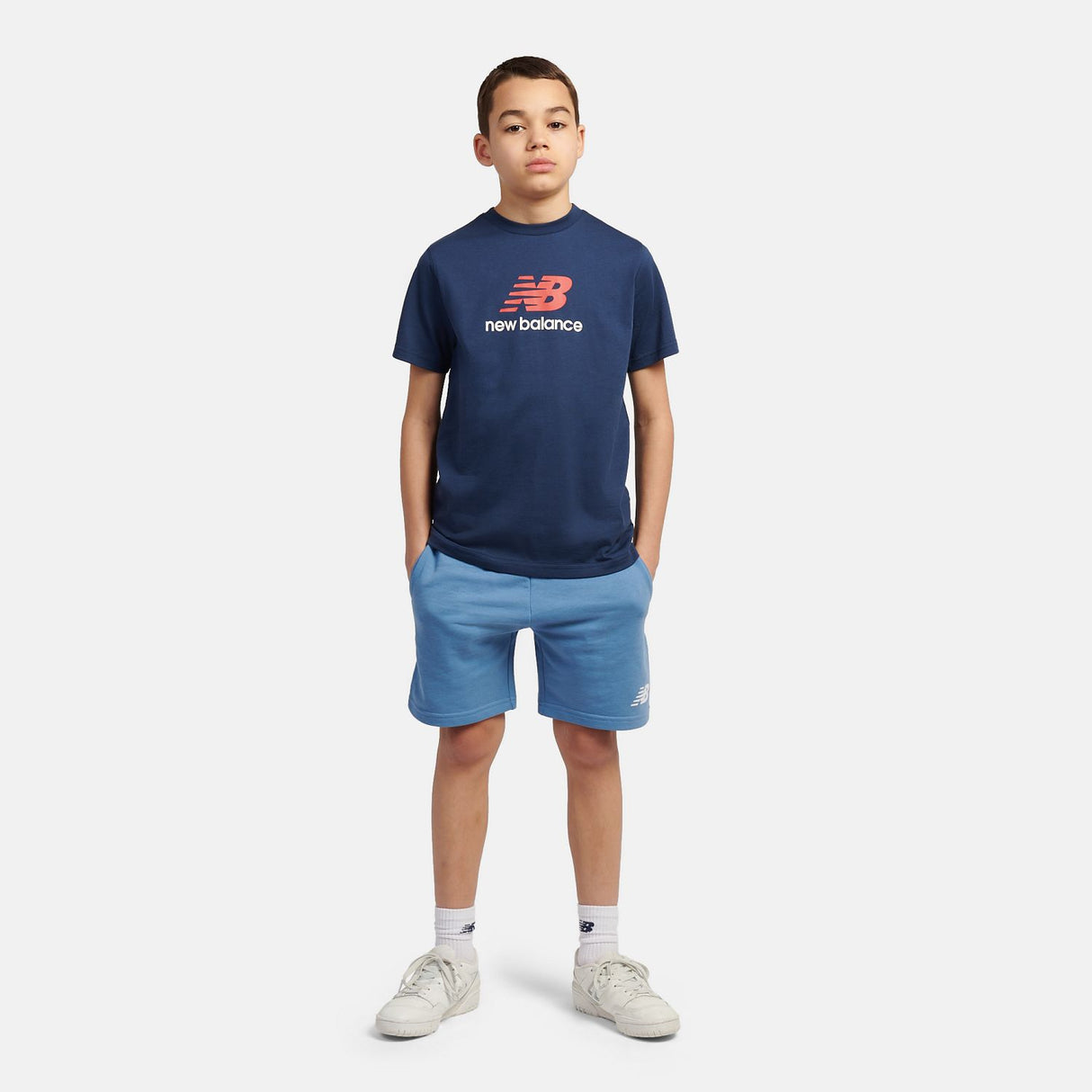 New Balance Youth Jersey Stacked Logo T-Shirt-4