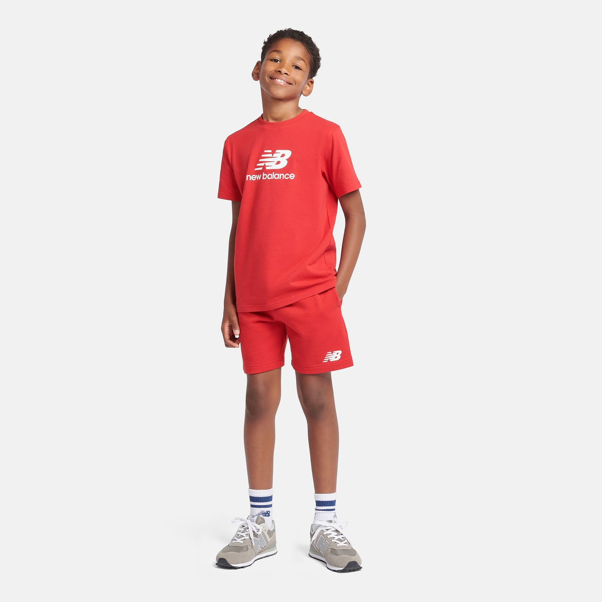 New Balance Youth Jersey Stacked Logo Tee-4