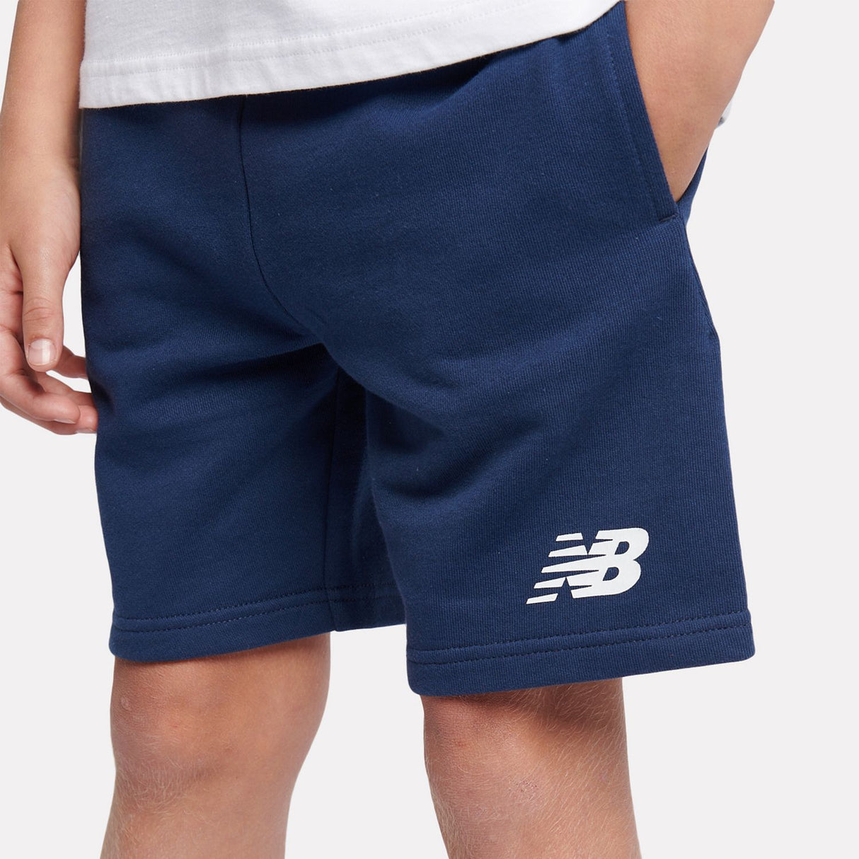New Balance Youth French Terry Stacked Logo Short-8