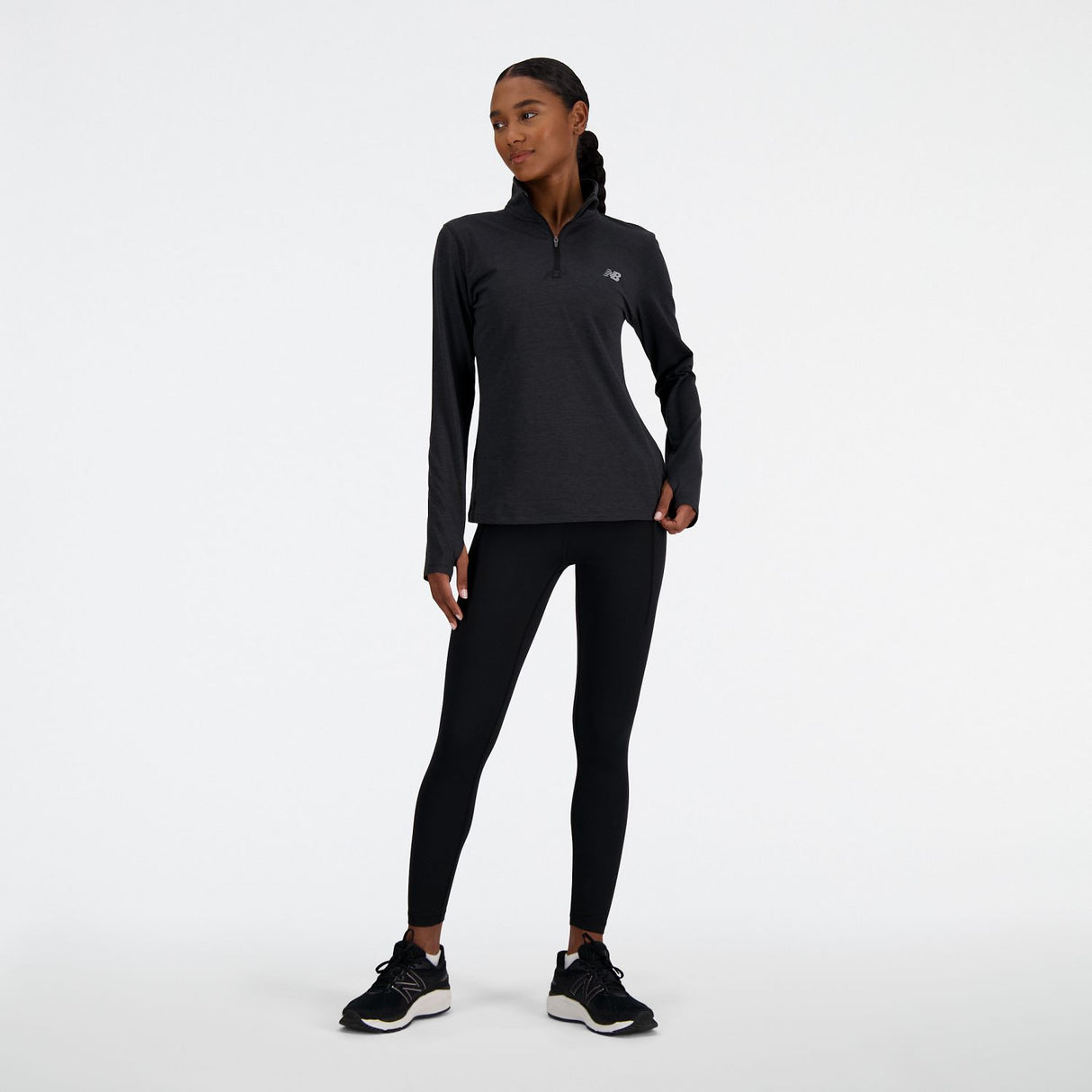 New Balance Women's Sport Essentials Space Dye Quarter Zip-1