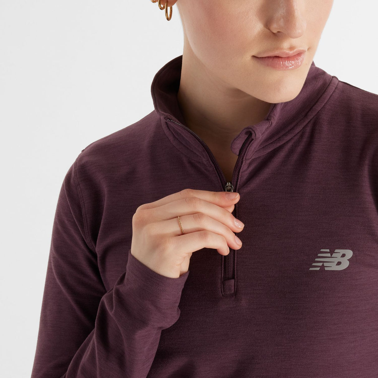 New Balance Women's Sport Essentials Space Dye Quarter Zip-4