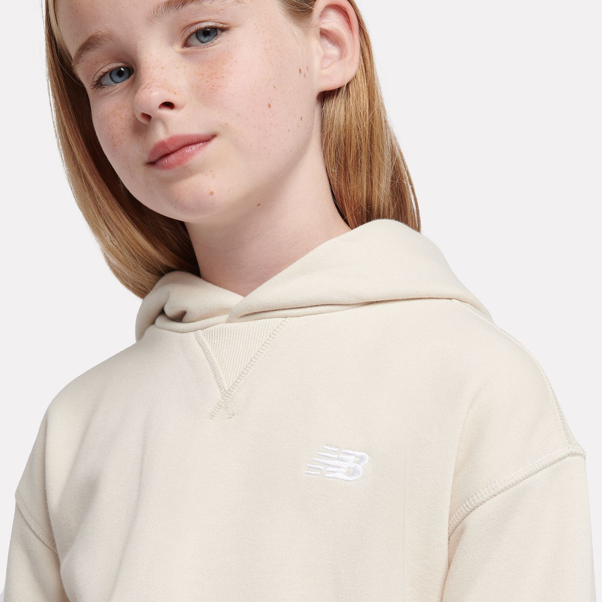 New Balance Youth Girl's French Terry Small Logo Hoodie-8