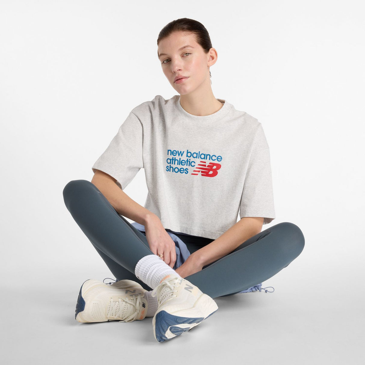 New Balance Women's Athletics Premium Chest Logo Cropped T-Shirt-2