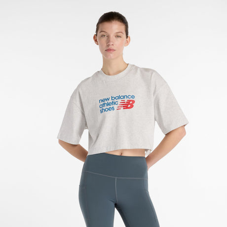 New Balance Women's Athletics Premium Chest Logo Cropped T-Shirt-3