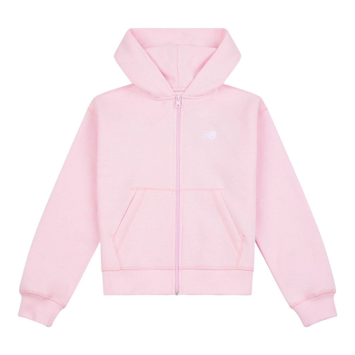 New Balance Youth Brush Back Small Logo Full Zip Hoodie-1