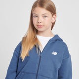 New Balance Youth Brush Back Small Logo Full Zip Hoodie-7