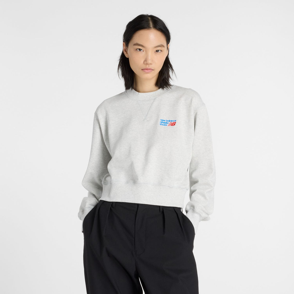 New Balance Women's Athletics Premium Logo Relaxed Crop Crew-3