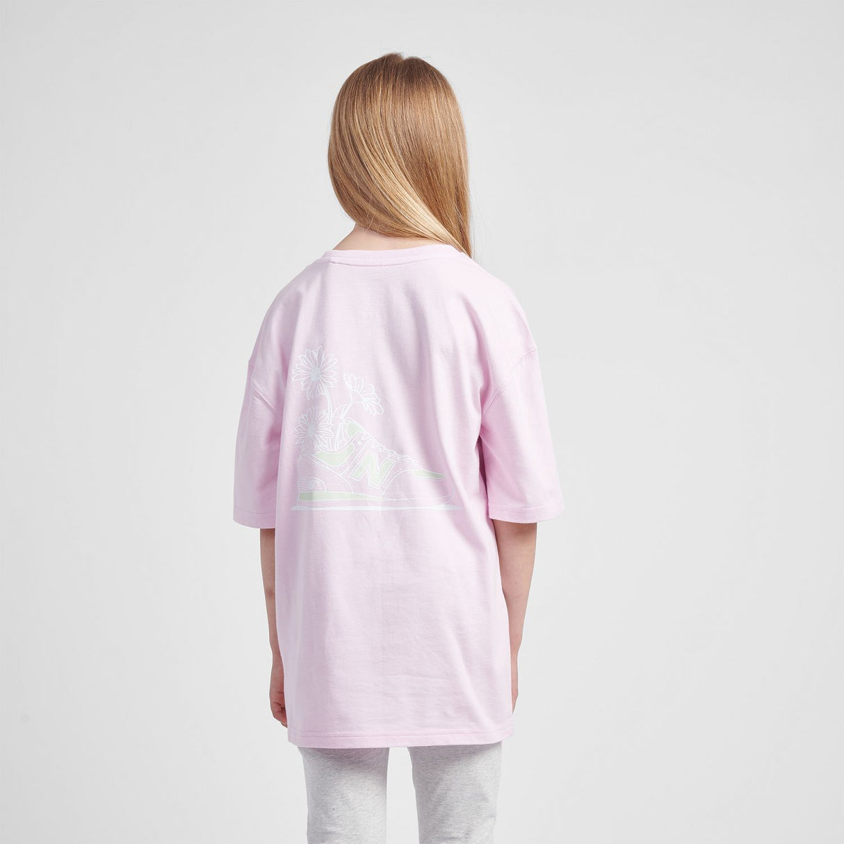 New Balance Youth Girl's Floral Sneaker Graphics T-Shirt-6