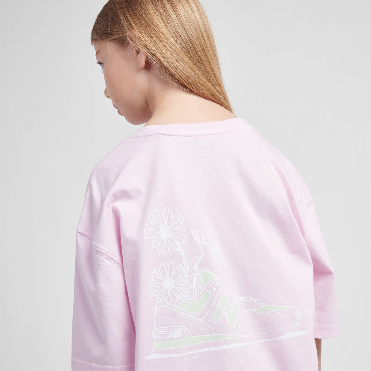 New Balance Youth Girl's Floral Sneaker Graphics T-Shirt-9
