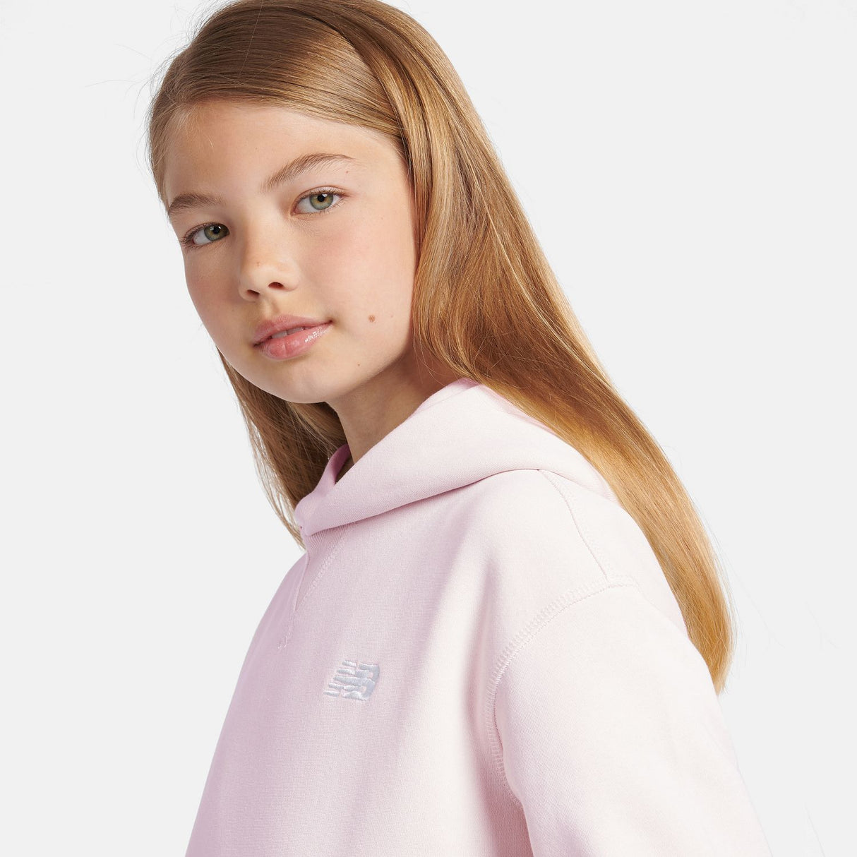 New Balance Youth Brush Back Small Logo Hoodie-8