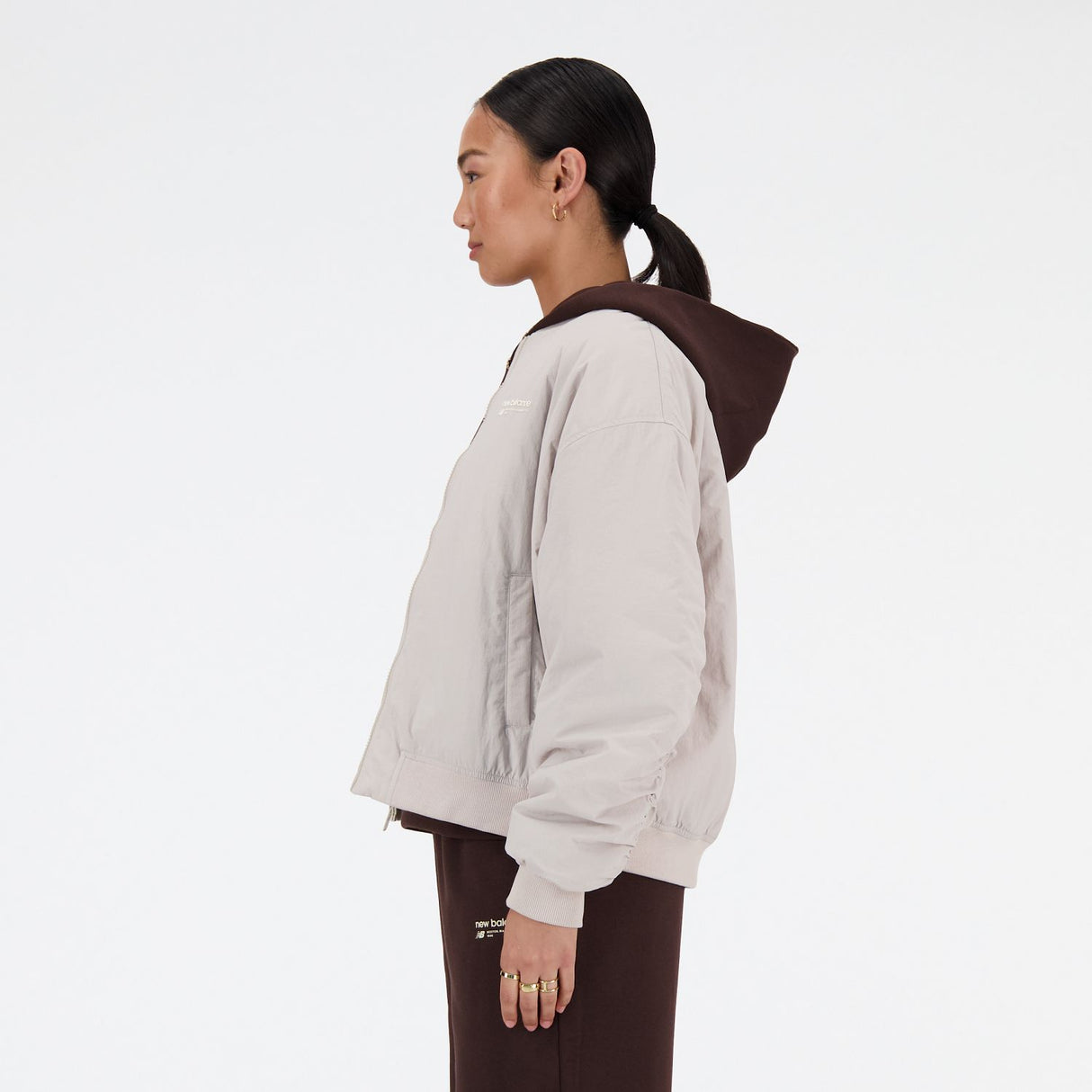 New Balance Women's Linear Heritage Woven Bomber Jacket-2