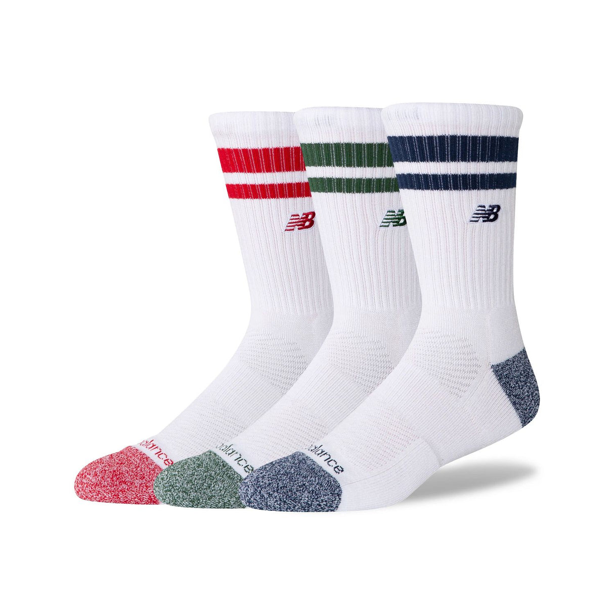 New Balance Active Lifestyle Striped Crew Socks 3 Pack-1