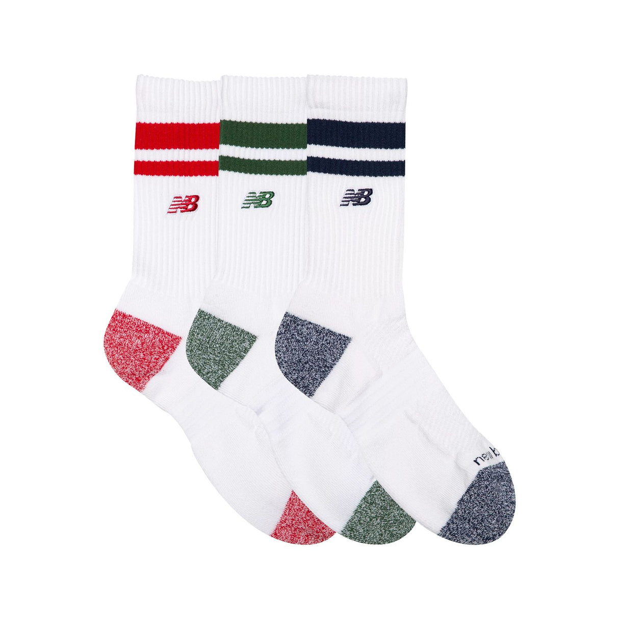 New Balance Active Lifestyle Striped Crew Socks 3 Pack-3
