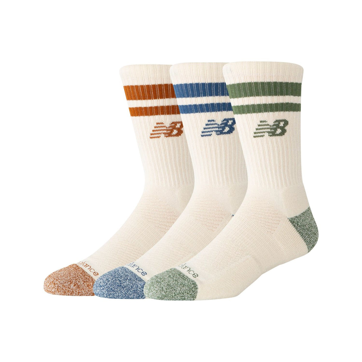 New Balance Active Lifestyle Striped Crew Socks 3 Pack-1
