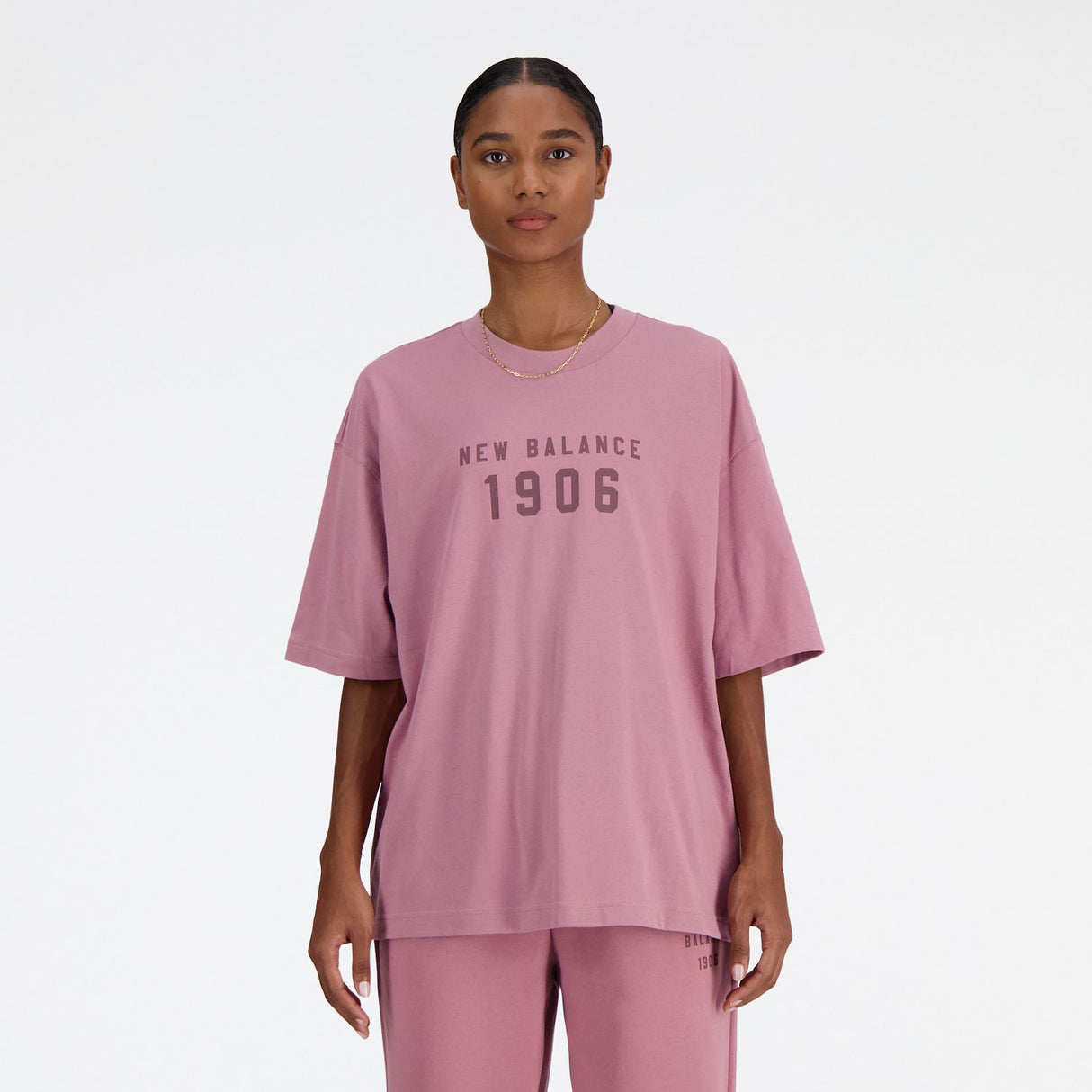 New Balance Women's Iconic Collegiate Jersey Oversized T-Shirt-1