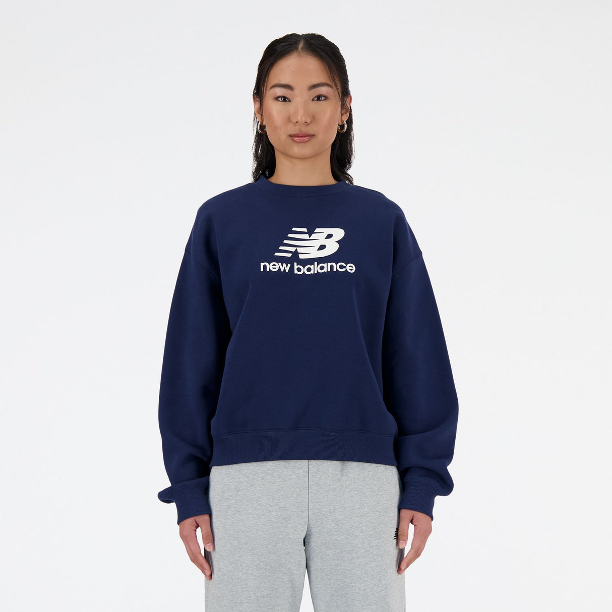 New Balance Women's Sport Essentials Fleece Logo Crew-1