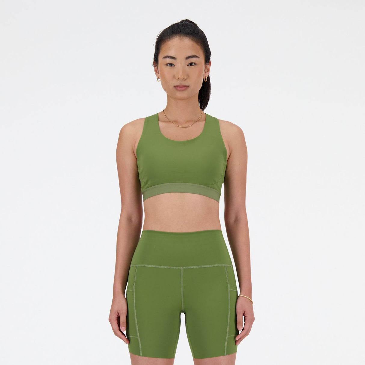 New Balance Women's Sleek Medium Support Pocket Sports Bra-1