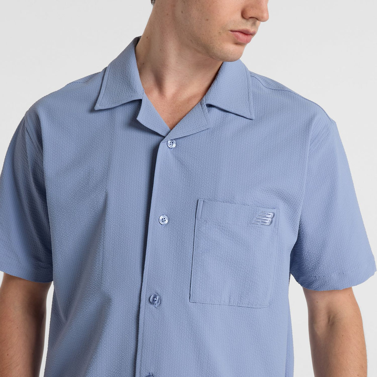 New Balance Men's Seersucker Button Up Short Sleeve-4