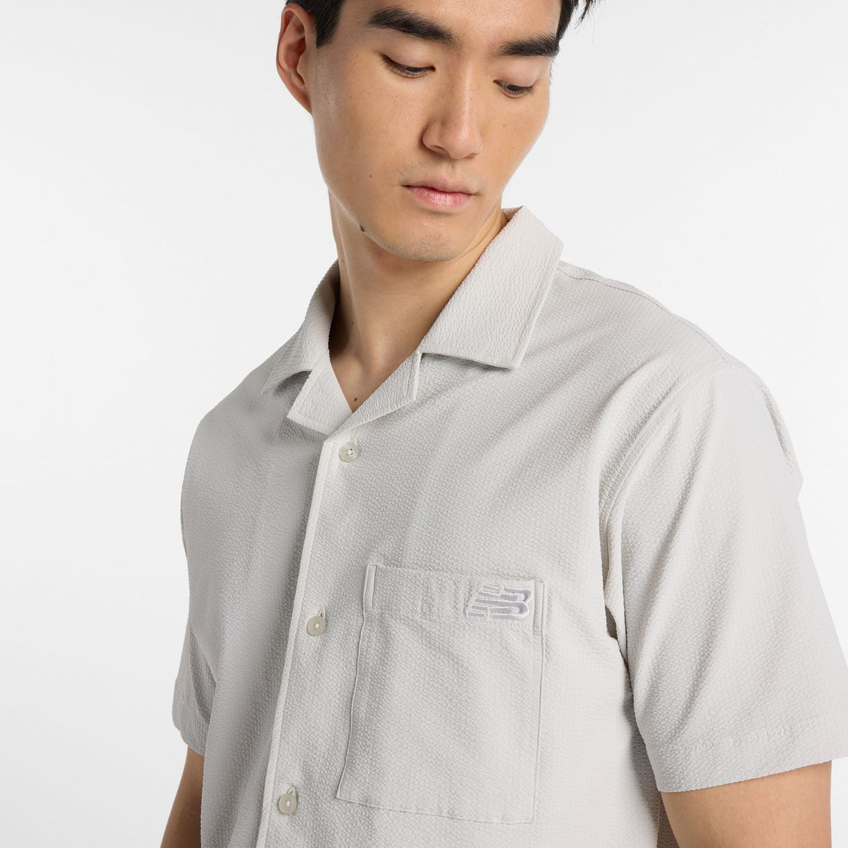 New Balance Men's Seersucker Button Up Short Sleeve-4