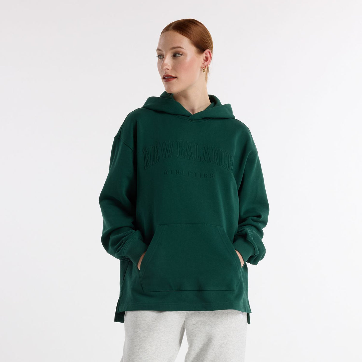 New Balance Women's Embossed Graphic Fleece Hoodie-1