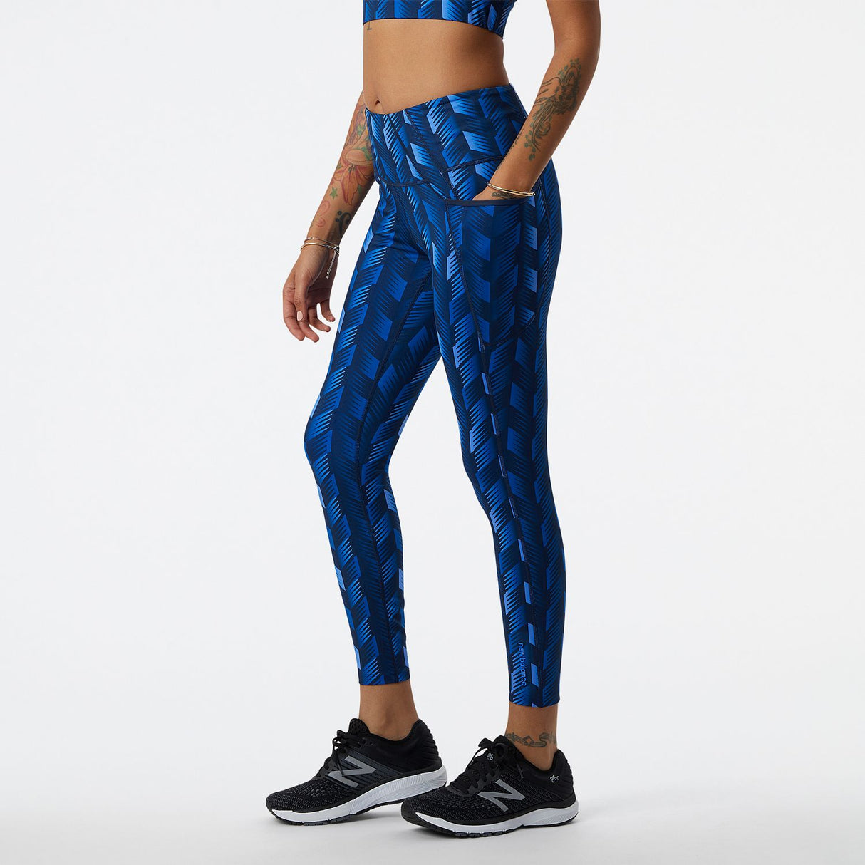 New Balance Women's Shape Shield 7/8 High Rise Printed Pocket Tights-2