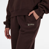 New Balance Women's Linear Heritage Brushed Back Fleece Sweatpants-4
