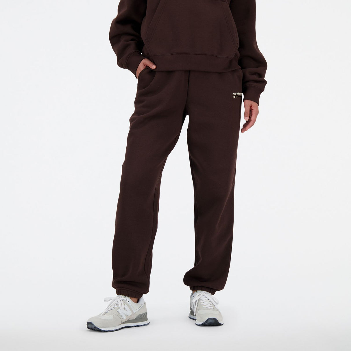 New Balance Women's Linear Heritage Brushed Back Fleece Sweatpants-6
