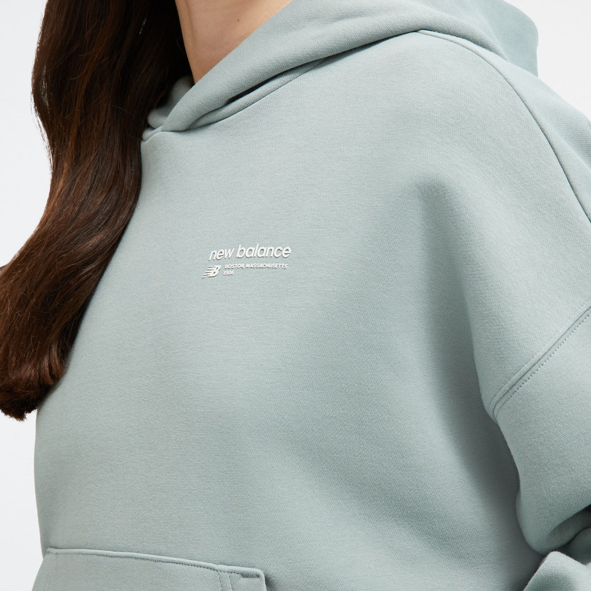 New Balance Women's Linear Heritage Brushed Back Fleece Hoodie-5