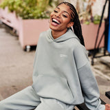 New Balance Women's Linear Heritage Brushed Back Fleece Hoodie-9